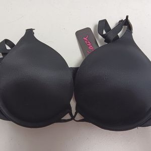 LA senza nwt shoulder black bra 32B hello sugar plunge padded
